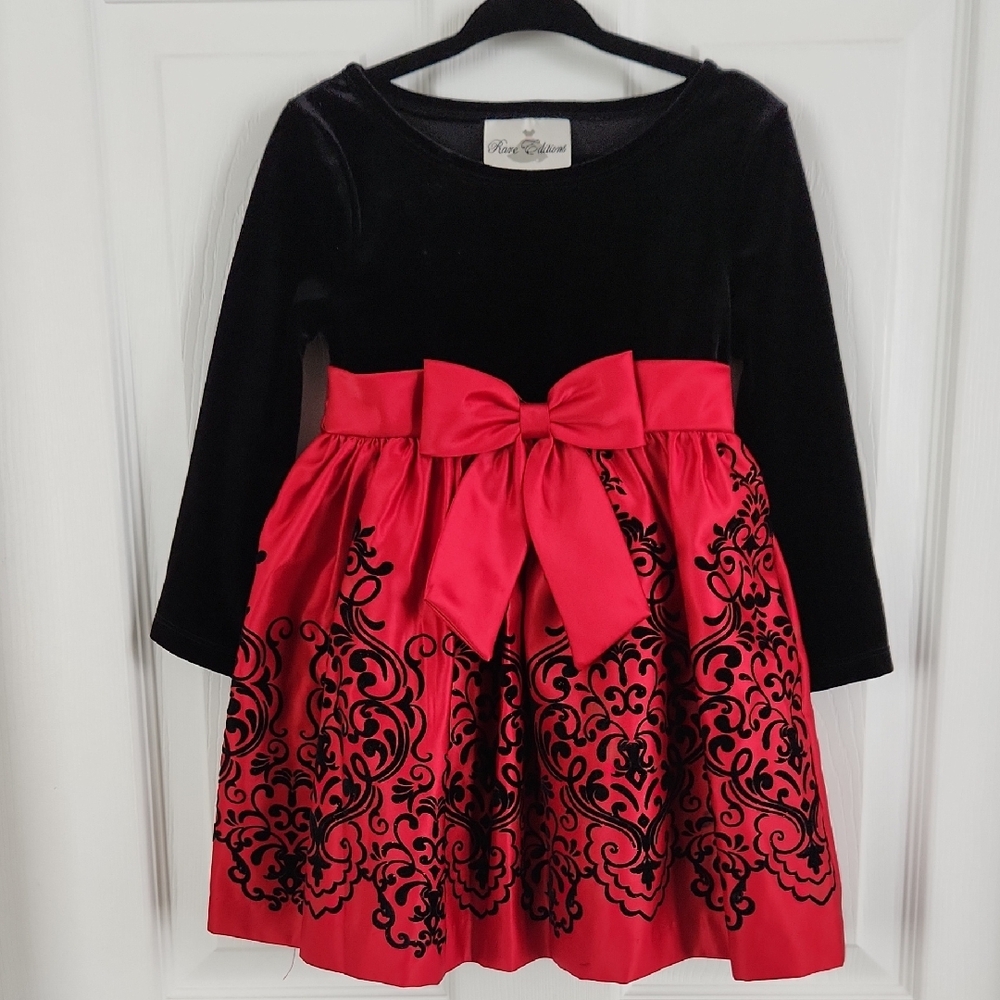 Rare Editions Black and Red Formal Kids Dress